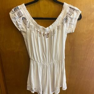 LF White Off Shoulder Romper